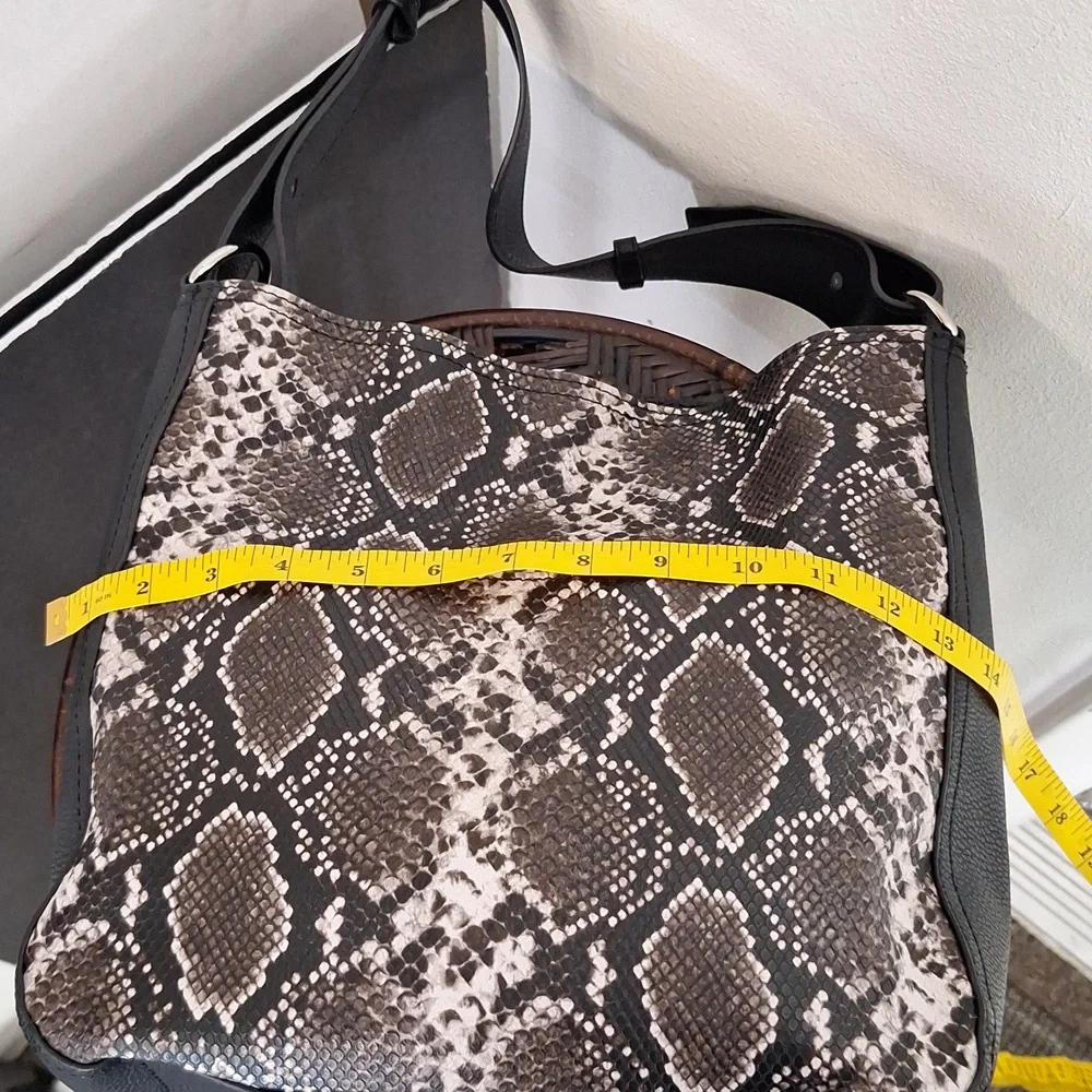 Tahari Bucket Handbag Women’s Vegan Leather Shoulder Bag New NWT Nolita Snake